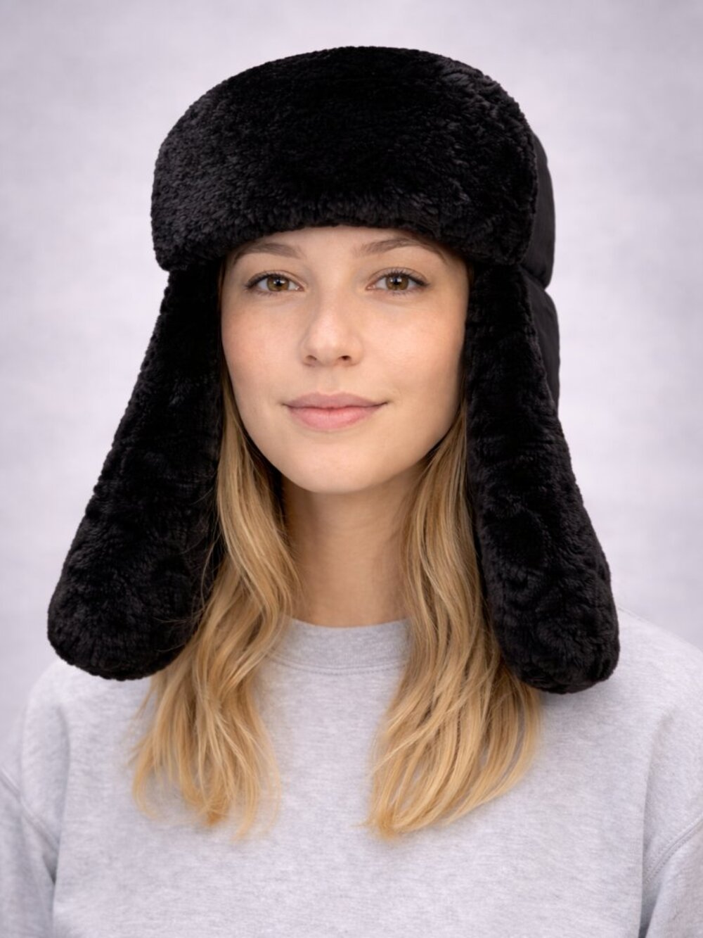 SA Fishing (SA Company) Trapper Hat Ear Flaps OS Mens BLACK water-resistant NEW